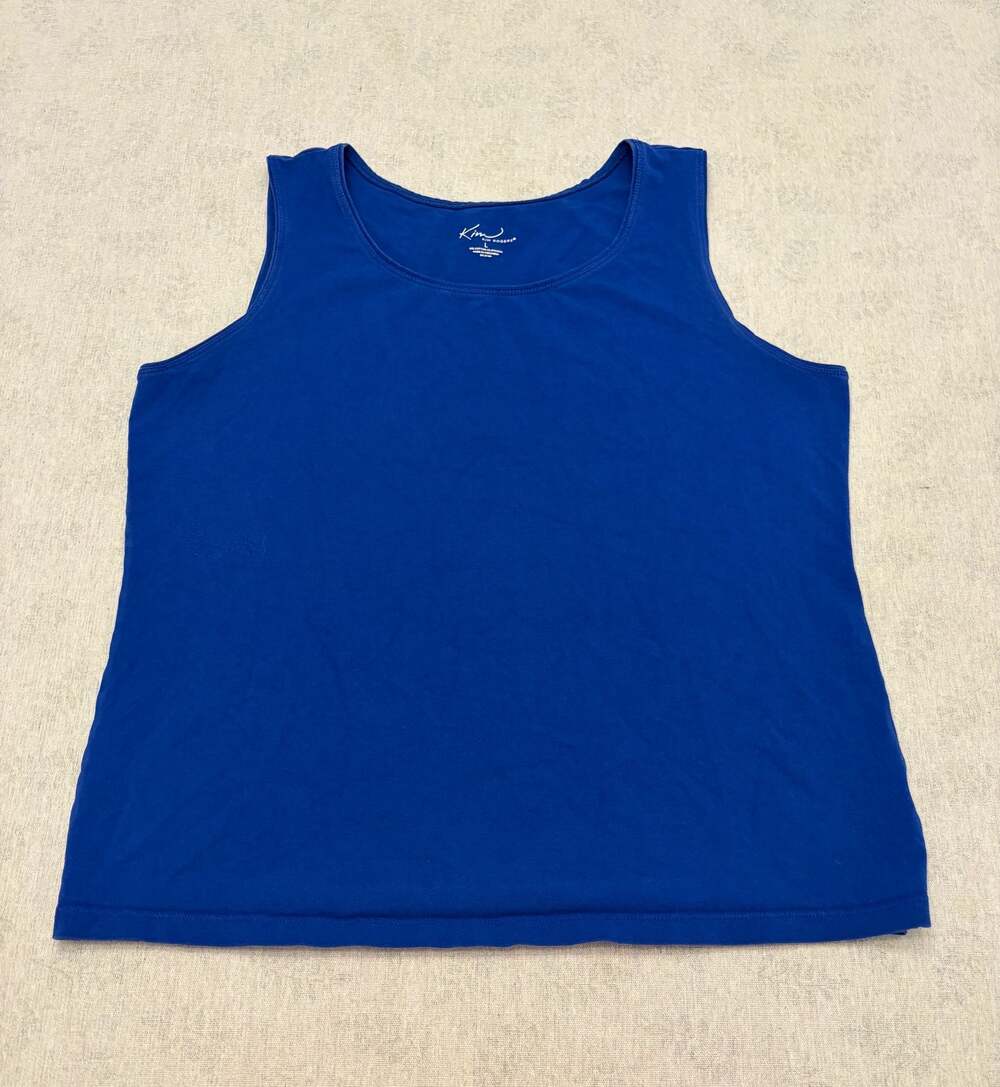Kim Rogers Women's Royal Blue Scoop Neck Cotton Spandex Tank Top Size L